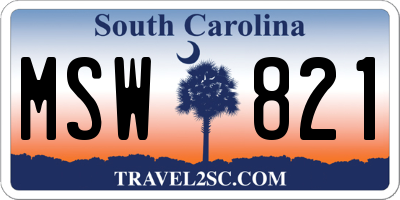 SC license plate MSW821