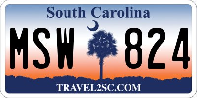SC license plate MSW824