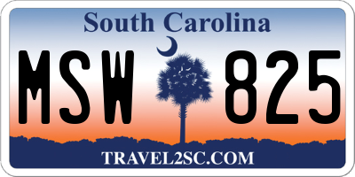 SC license plate MSW825