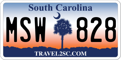 SC license plate MSW828