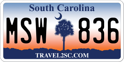 SC license plate MSW836