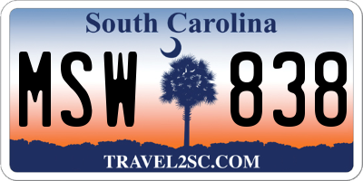 SC license plate MSW838