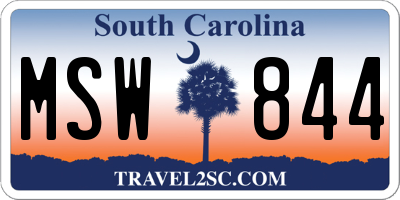 SC license plate MSW844