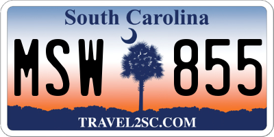 SC license plate MSW855