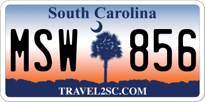 SC license plate MSW856