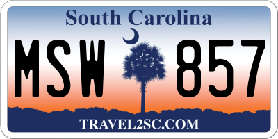 SC license plate MSW857