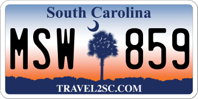 SC license plate MSW859
