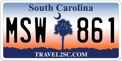SC license plate MSW861