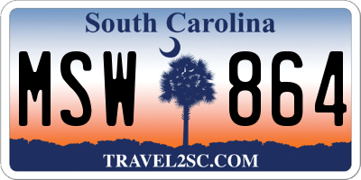 SC license plate MSW864
