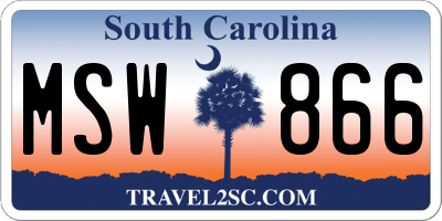 SC license plate MSW866