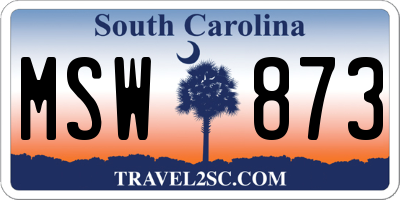 SC license plate MSW873