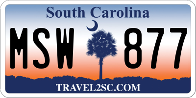 SC license plate MSW877