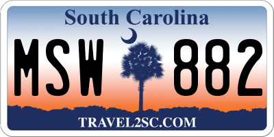 SC license plate MSW882