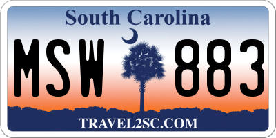 SC license plate MSW883