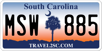 SC license plate MSW885