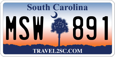 SC license plate MSW891