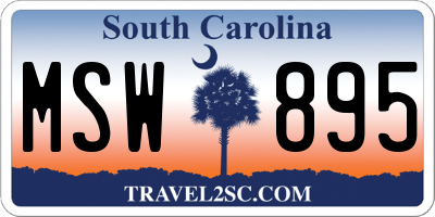 SC license plate MSW895