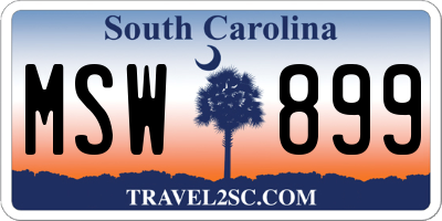 SC license plate MSW899