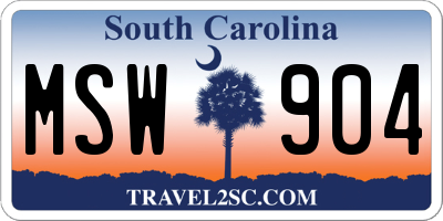 SC license plate MSW904