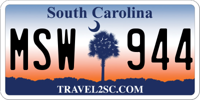 SC license plate MSW944