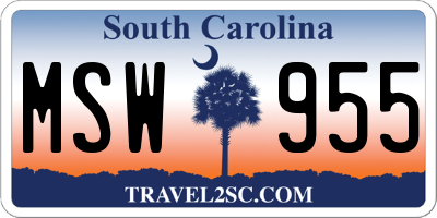 SC license plate MSW955