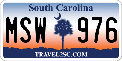 SC license plate MSW976