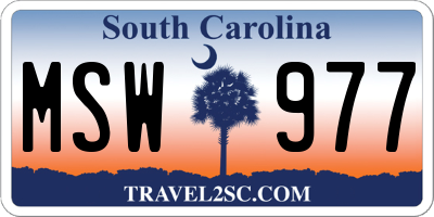 SC license plate MSW977