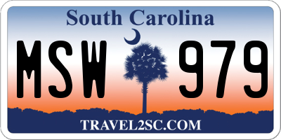 SC license plate MSW979