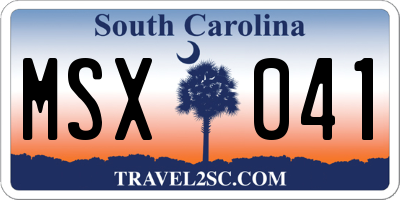 SC license plate MSX041