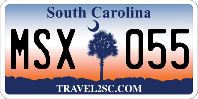 SC license plate MSX055