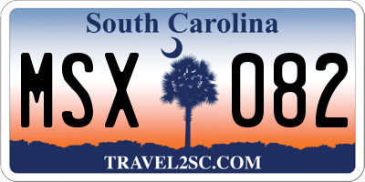 SC license plate MSX082