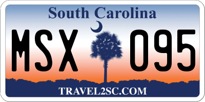 SC license plate MSX095