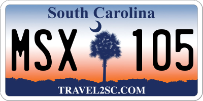SC license plate MSX105