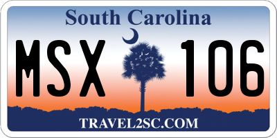 SC license plate MSX106
