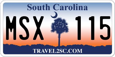 SC license plate MSX115