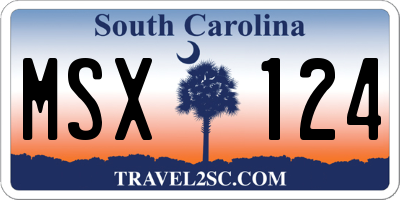 SC license plate MSX124