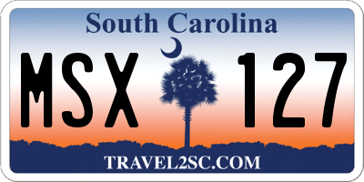 SC license plate MSX127