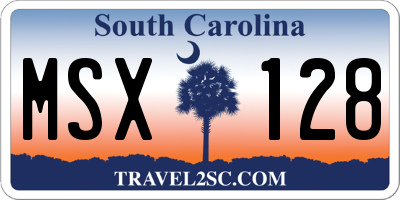 SC license plate MSX128