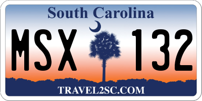 SC license plate MSX132