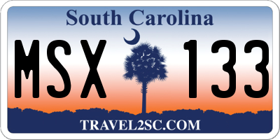 SC license plate MSX133