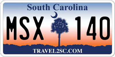 SC license plate MSX140