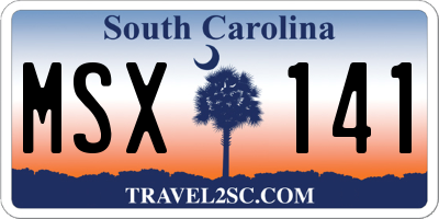SC license plate MSX141