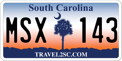 SC license plate MSX143