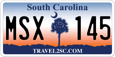 SC license plate MSX145