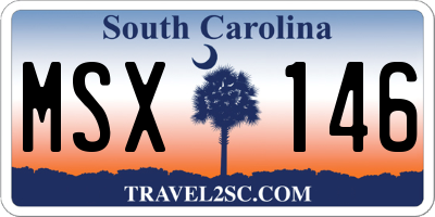 SC license plate MSX146