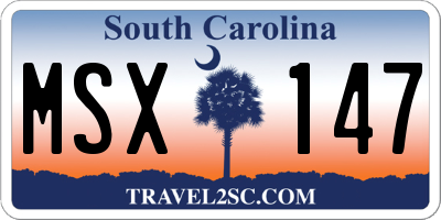 SC license plate MSX147
