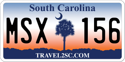 SC license plate MSX156