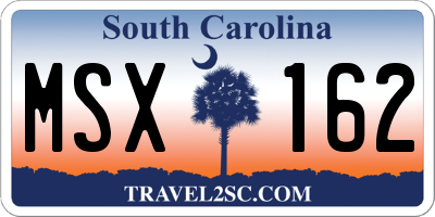 SC license plate MSX162