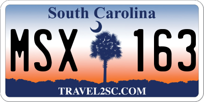 SC license plate MSX163