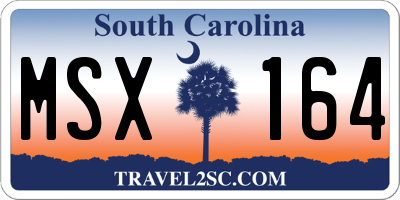 SC license plate MSX164